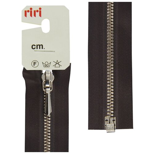 фото Молния металл, ni, слайдер tropf, 3 мм, разъёмная 1 замок, 60 см, цвет 2226, темный шоколад riri