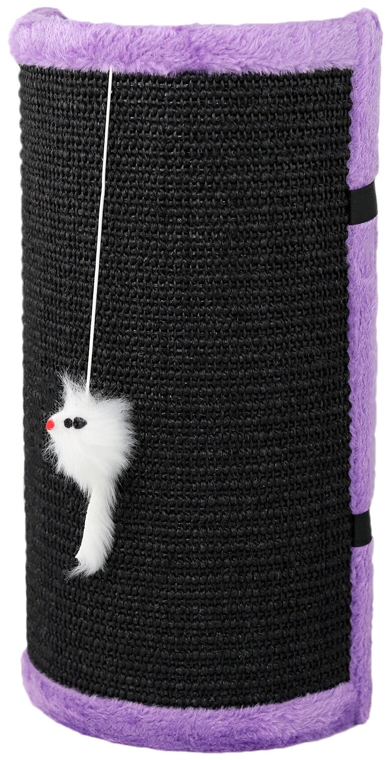 Когтеточка с игрушкой для кошек, "Не Один Дома" Мягкие лапки, фиолетовый, M - фотография № 1