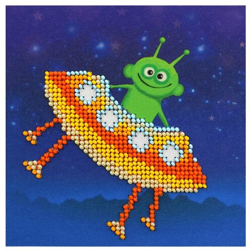 Б-0207 Набор для вышивания бисером Бисеринка 'Инопланетный гость' 12*12см