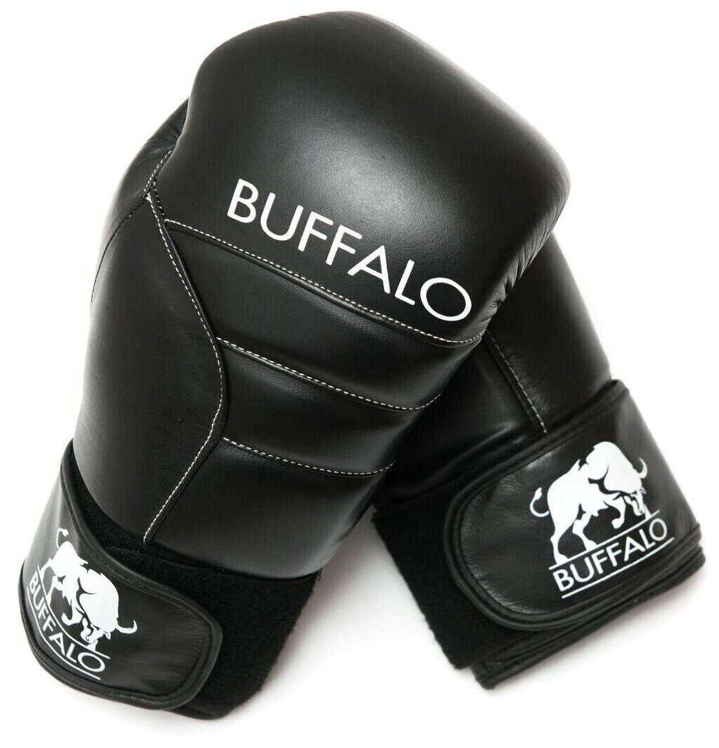 Перчатки боксерские Buffalo кожаные на липучке 14 oz Black