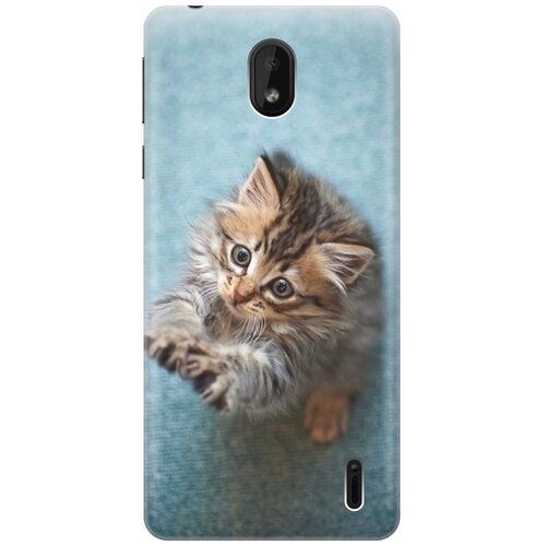 фото Re:paчехол - накладка artcolor для nokia 1 plus с принтом "котёнок на голубом"