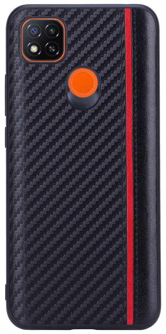 Чехол накладка G-Case Carbon для Xiaomi Redmi 9C, черная