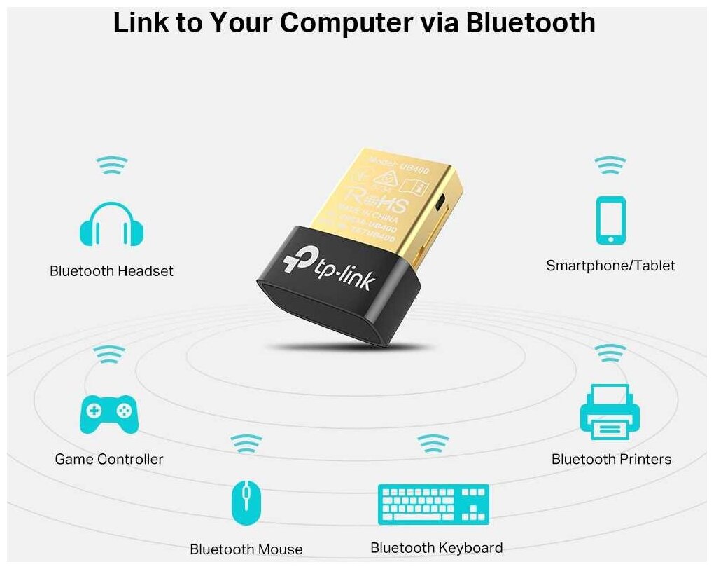 Сетевой адаптер Bluetooth TP-Link UB400 USB 2.0 - фотография № 2