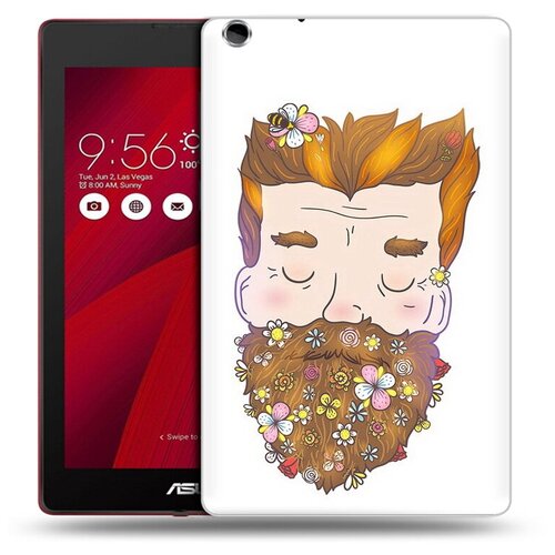 Чехол задняя-панель-накладка-бампер MyPads мужчина с цветами в бороде для Asus ZenPad C 7.0 Z170C/Z170CG/Z170MG противоударный