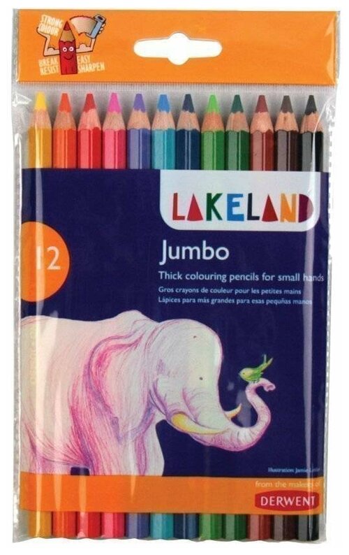Набор цветных карандашей Derwent Lakeland Jubmo 12 цветов в блистере
