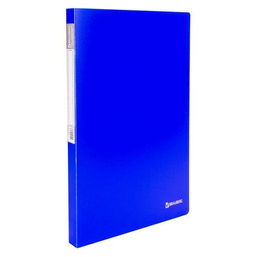 Папка с металлическим скоросшивателем и внутренним карманом BRAUBERG Neon 16 мм синяя до 100 листов 0 7 мм, 8 шт