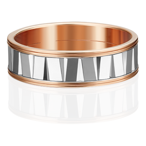 Кольцо обручальное PLATINA, комбинированное золото, 585 проба, размер 18.5