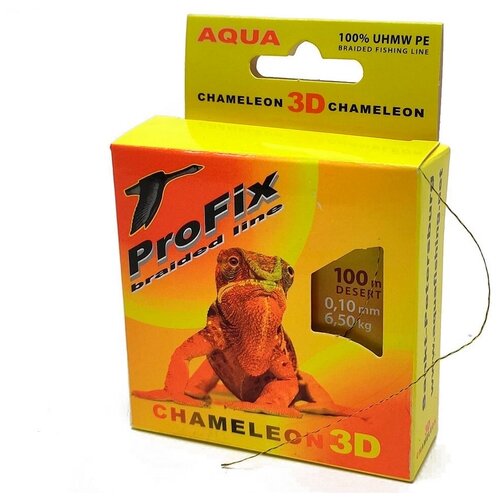 фото Леска плетеная aqua profix chameleon 3d desert 100м 0,10