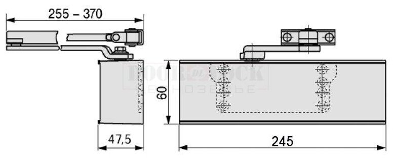 Доводчик DORMAKABA (DORMA) TS 83 EN3-6 BC Черный, * С рычажной тягой c умным" амортизатором открывания