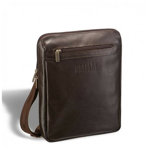 фото Мужская кожаная сумка через плечо brialdi thoreau br12057sh relief brown