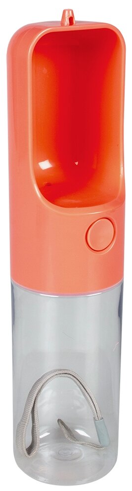 Бутылка для собак дорожная с кнопкой DUVO+ , оранжевая, 450мл (Бельгия) - фотография № 1