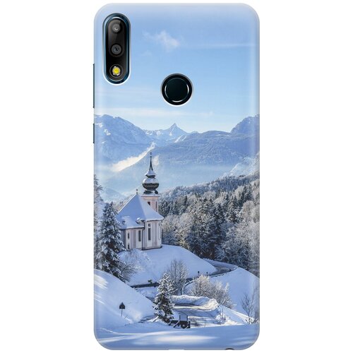 фото Силиконовый чехол на asus zenfone max pro (m2) zb631kl / асус зенфон макс про м2 с принтом "заснеженные горы gosso