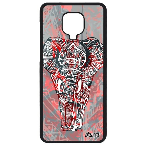 фото Ударопрочный чехол на телефон // xiaomi redmi note 9 pro // "слон" дизайн африканский, utaupia, розовый