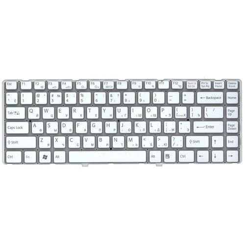 Клавиатура для ноутбука Sony Vaio VPC-EA Series Плоский Enter Белая без рамки PN V081678F 1518₽