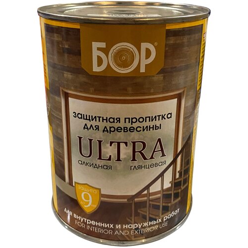 Пропитка Деревозащитная БОР Ultra (Глянцевая) 0,75кг Орех