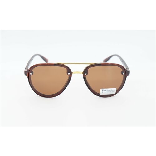 Солнцезащитные очки Premier, овальные, оправа: пластик, с защитой от УФ, коричневый