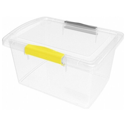 фото Ящик для хранения laconic mini с защелками 2.5л желтый/серый branq