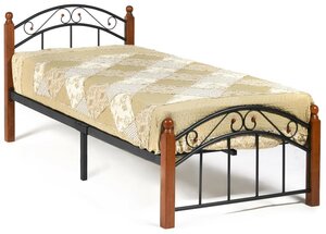 Кровать TetChair AT-8077 односпальная, спальное место (Д х Ш): 200х90, цвет: коричневый/черный