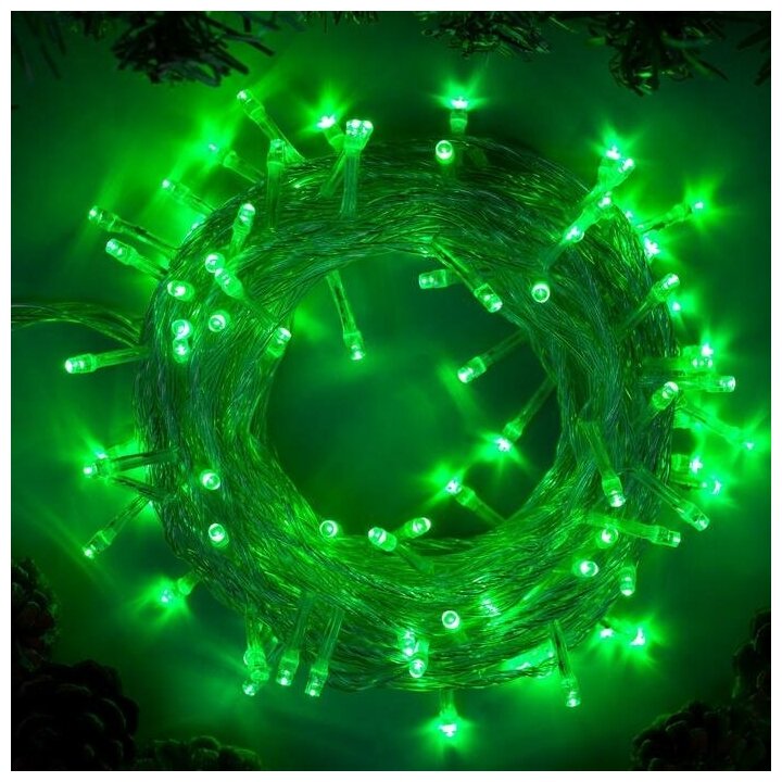 фото Нить ECO. IP20, 10 м, Н. С. LED-100-220V, 8 режимов, зеленый