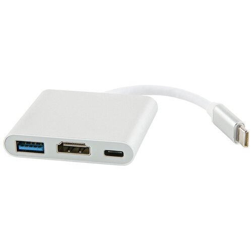 Адаптер Red Line Type-C 3 in 1 Multiport Adapter Silver УТ000013654