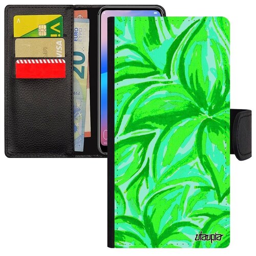 фото Простой чехол книжка для // samsung galaxy s8 // "цветочный узор" флора акварель, utaupia, цветной