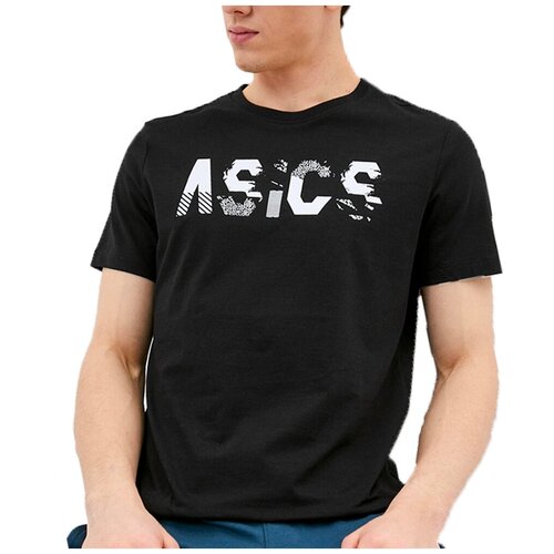 фото Футболка спортивная мужская asics 2031c157 001 seasonal logo tee черный полиэстер цвет черный размер l