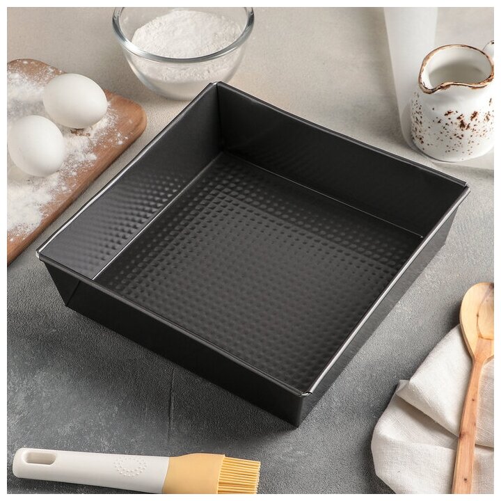 фото Форма для выпечки, запекания с антипригарным покрытием, посуда для духовки "Джоанна. Квадрат" 24х6 см