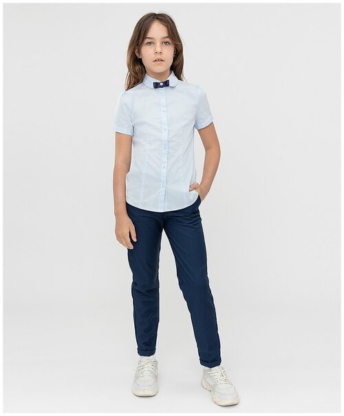 Школьные брюки Button Blue, размер 122, синий