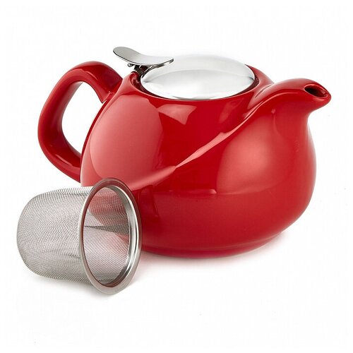 Ф19-005R Заварочный чайник с фильтром : 800мл, красный (24)
