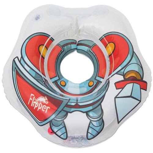 Круг на шею Flipper Рыцарь FL006 белый/красный надувной круг на шею для безопасного купания flipper ангел