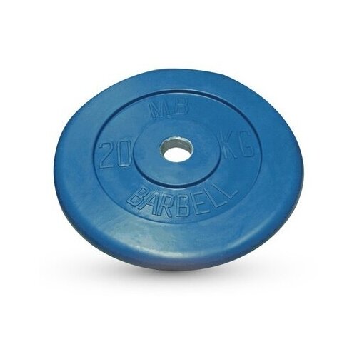 фото Диск обрезиненный barbell d 31 мм цветной 20,0 кг (синий) mb barbell