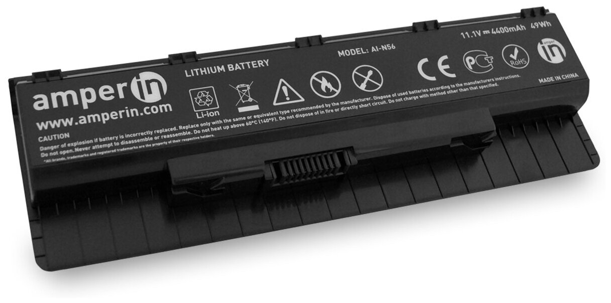 Аккумулятор Amperin AI-N56 (совместимый с A32-N56, A33-N56) для ноутбука Asus N46 11.1V 4400mAh черный