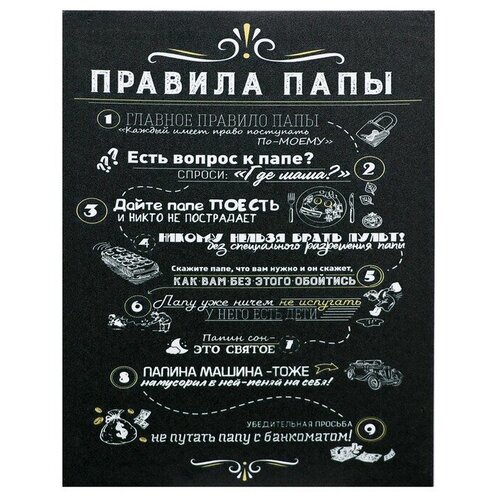 Картина на холсте Правила папы 38х48 см 1471₽