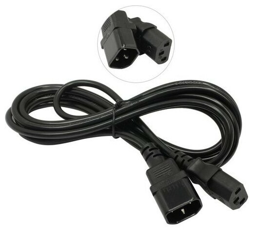 EXEGATE кабели EP280627RUS Кабель монитор - компьютер UPS->устройство Power EC-3P IEC 320 С13->С14 VDE-250V-3 0.5 mm2, медь, черный, 3м.