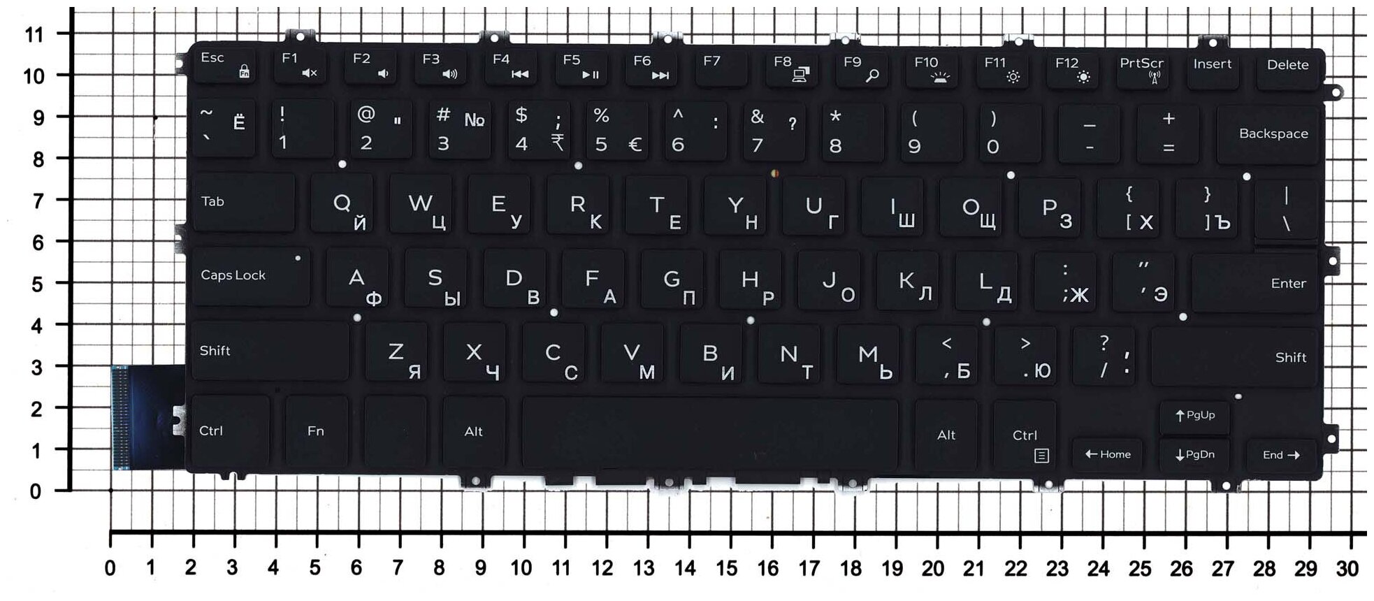 Клавиатура для ноутбука Dell Inspiron 14 5480 5481 5482 черная с подсветкой плоский Enter