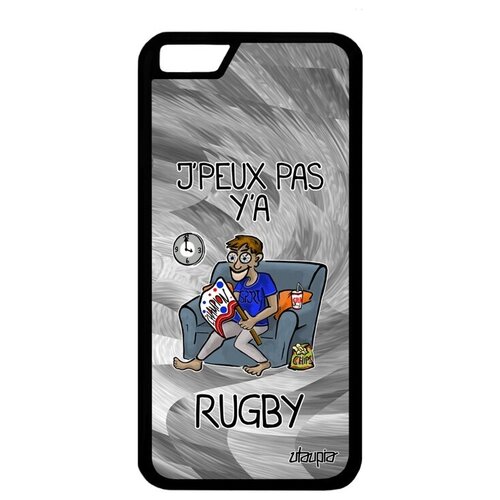 фото Дизайнерский чехол на мобильный // iphone 6s // "не могу - смотрю регби!" крутой рисунок, utaupia, белый