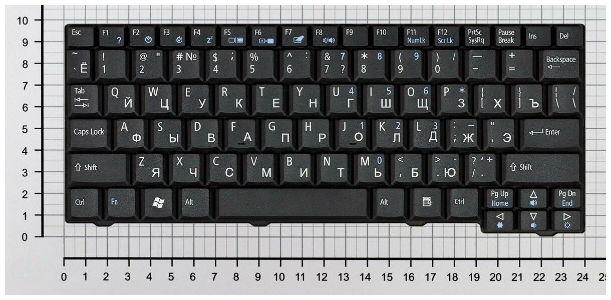 Клавиатура для ноутбука MP-08B43SU-9203 черная без рамки