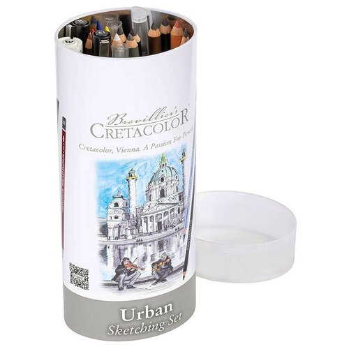 Акварельные карандаши CretacoloR Набор с карандашами для скетчинга Urban CretacoloR, 24 предмета (мет. тубус) набор художественных стержней cretacolor