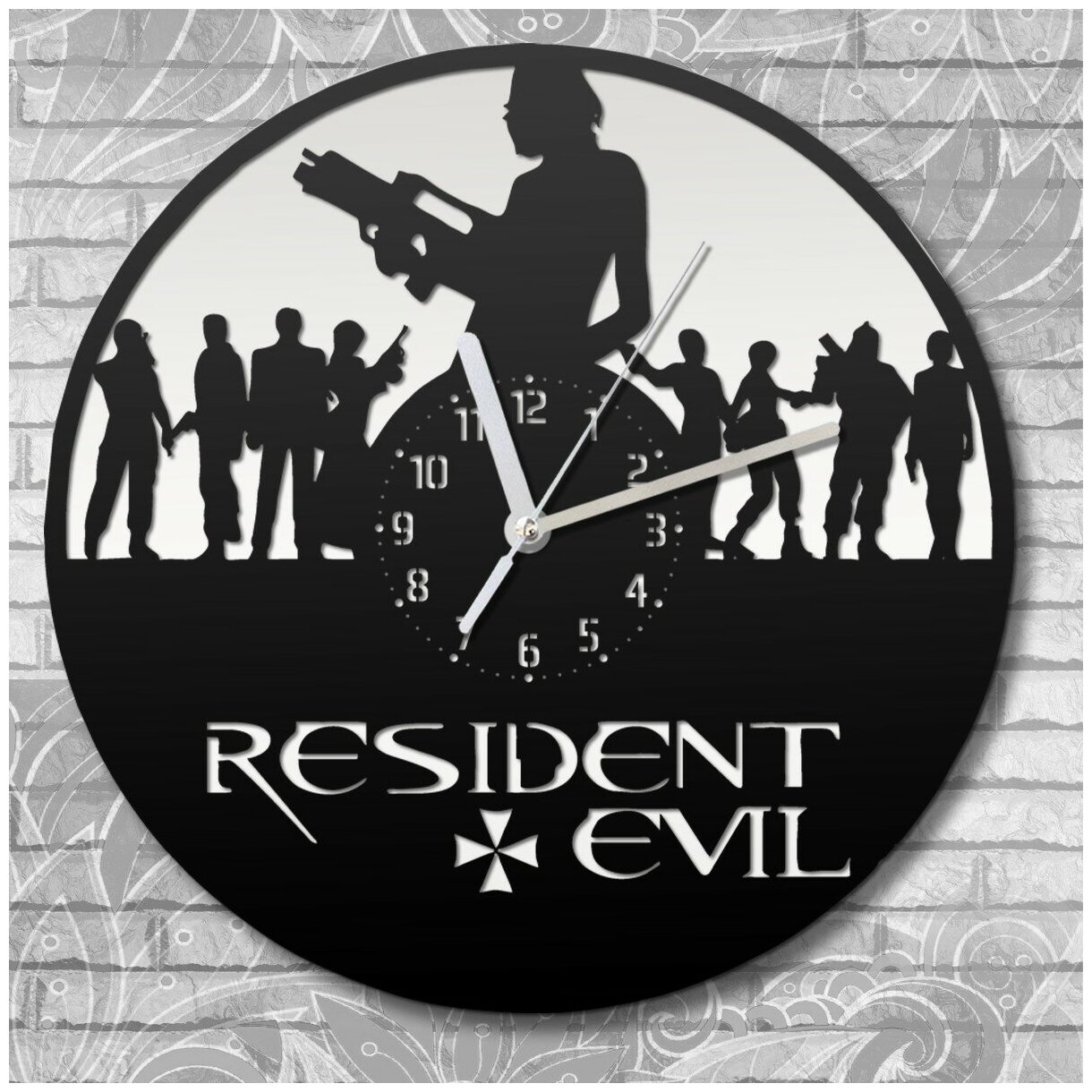 Настенные часы деревянные бесшумные игры resident evil резидент - 468