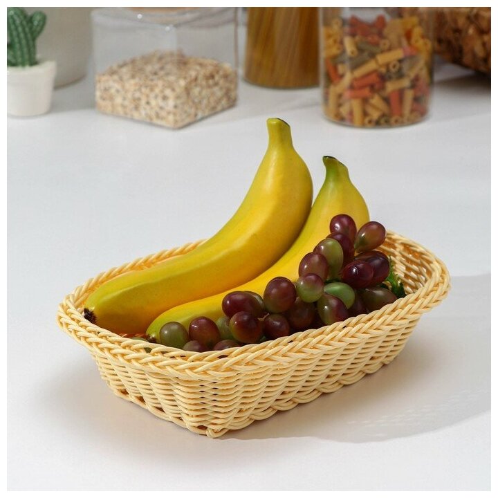 Доляна Корзинка для фруктов и хлеба Доляна «Ваниль», 24×17×6,5 см