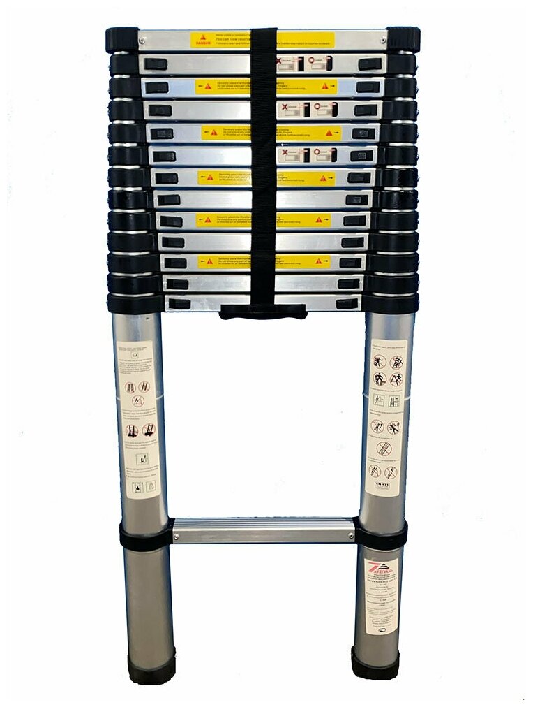 Лестница телескопическая SevenBerg QH-14 5,4 м. длина в разложенном виде, 1х14 ступеней.