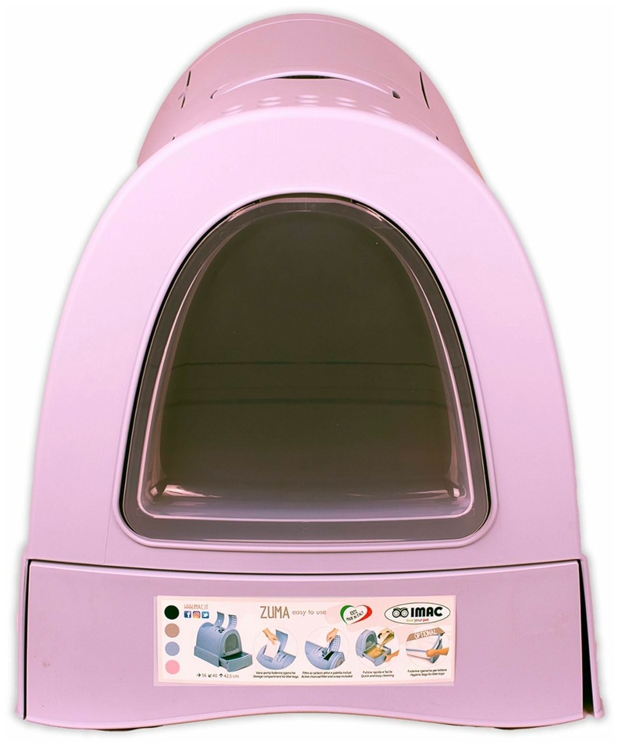 IMAC био- туалет для кошек ZUMA 40х56х42,5h см, пепельно- розовый - фотография № 2