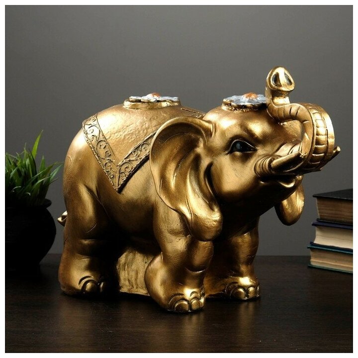 Копилка "Слон индийский" бронза, 23х42х39см 4233097