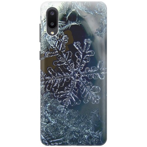 фото Силиконовый чехол на samsung galaxy a02 / самсунг а02 с принтом "макро снежинка gosso