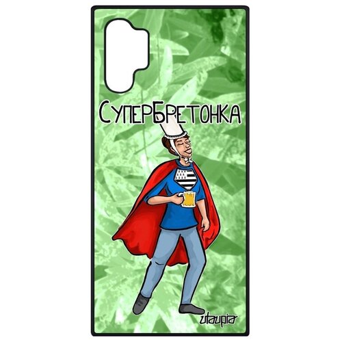 фото Качественный чехол на телефон // galaxy note 10 plus // "супербретонка" комикс бретань, utaupia, светло-зеленый
