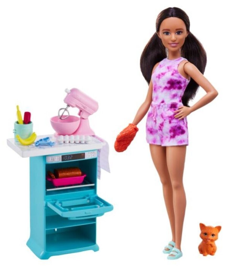 Кукла Barbie Пекарь HCD44 розовый