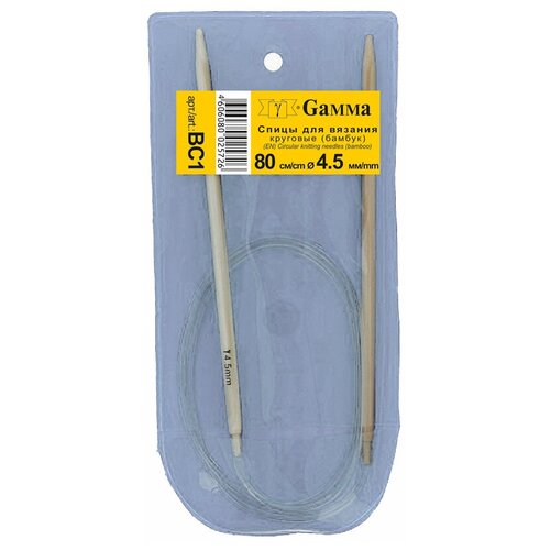 Спицы GAMMA круговые BC1 бамбук d 4.5 мм 80 см 1 шт .