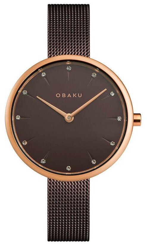 Наручные часы OBAKU Mesh, черный, коричневый