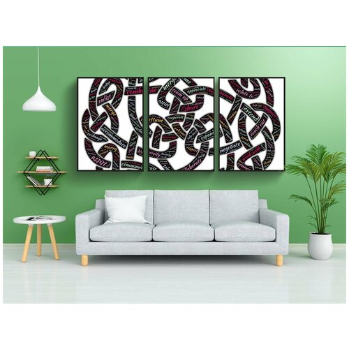 фото Набор модулных постеров для интерьера "соединять, объединяться, галстук" 60x90 см. в тубусе, без рамки lotsprints