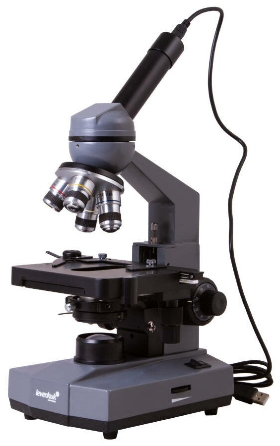 Микроскоп цифровой Levenhuk D320L BASE 3 Мп монокулярный (микропрепараты Levenhuk N20 в подарок)